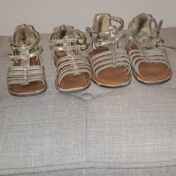 Cat & Jack Metallic Gladiator Sandals-Tdlr Szs 5&7 - Picture 4 of 4